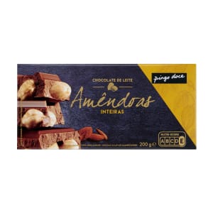 Imagem do produto Tablete de Chocolate Leite com Amêndoas Inteiras Pingo Doce