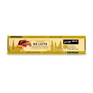 Imagem do produto Chocolate de Leite com Pedaços de Amêndoa Caramelizada Pingo Doce