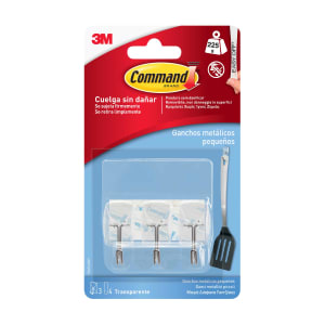 Ganchos Metálicos Transparentes Pequenos com Tiras Command 3M product image