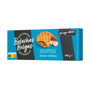 Imagem do produto Bolachas Belgas Recheadas com Creme de Cacau e Avelã Pingo Doce
